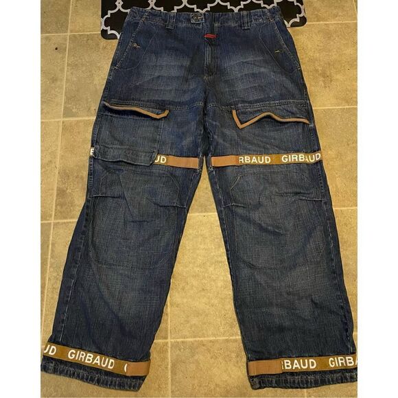 VTG 90’s MARITHE FRANCOIS GIRBAUD  Brand Men’s Baggy Wide leg Cargo Carpenter Je - Picture 2 of 11